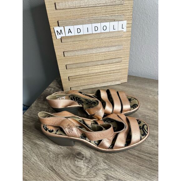 Fly London Woze Idra Leather Strappy Sandals Size 38 (7-7.5)